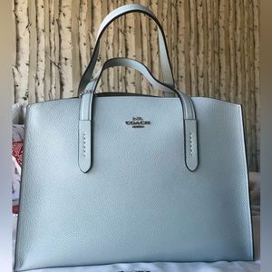 COACH Charlie Purse/Tote/Carry-All in Color Sky/Silver